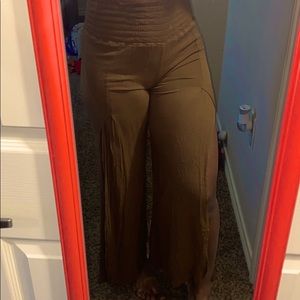 Boho flared high wasted trousers